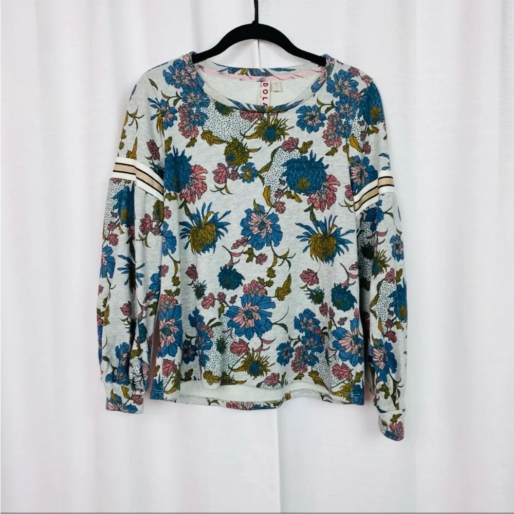 Anthropologie Dolan Left Coast Tagawa Gray
Floral Blouson Sleeve Sweatshirt - Picture 6 of 12